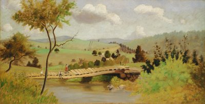 Adirondacks- Bridge for Fishing by Louis Michel Eilshemius